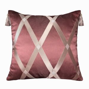 Elegant Burgundy Decorative Pillow with Tassels 18x18